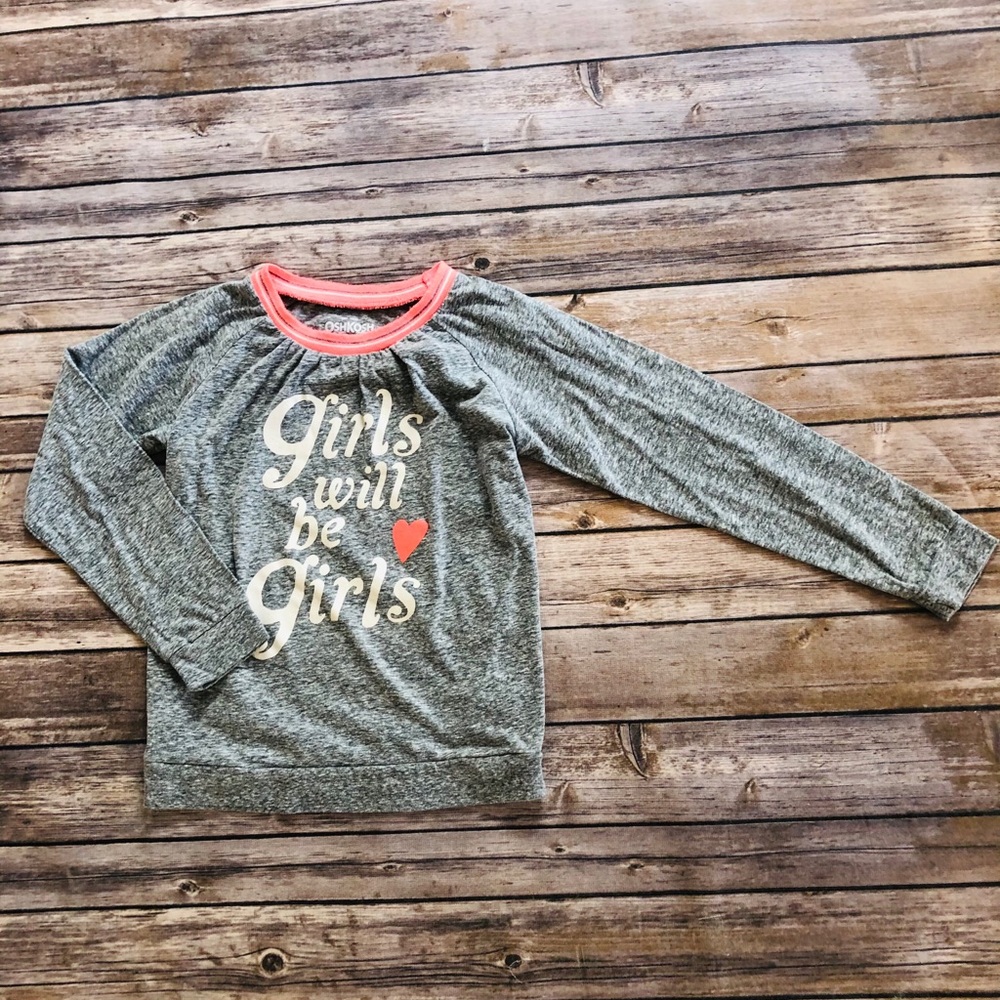 Girls cute grey long sleeve t! Size 6X